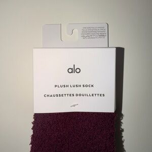 ALO Yoga Plush Lush Sock - Burgundy
